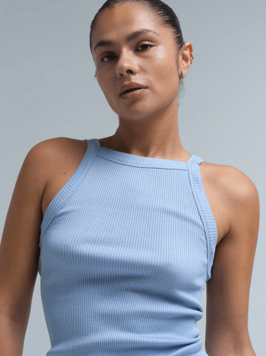 Silky Daze Singlet, Silke, Light Blue