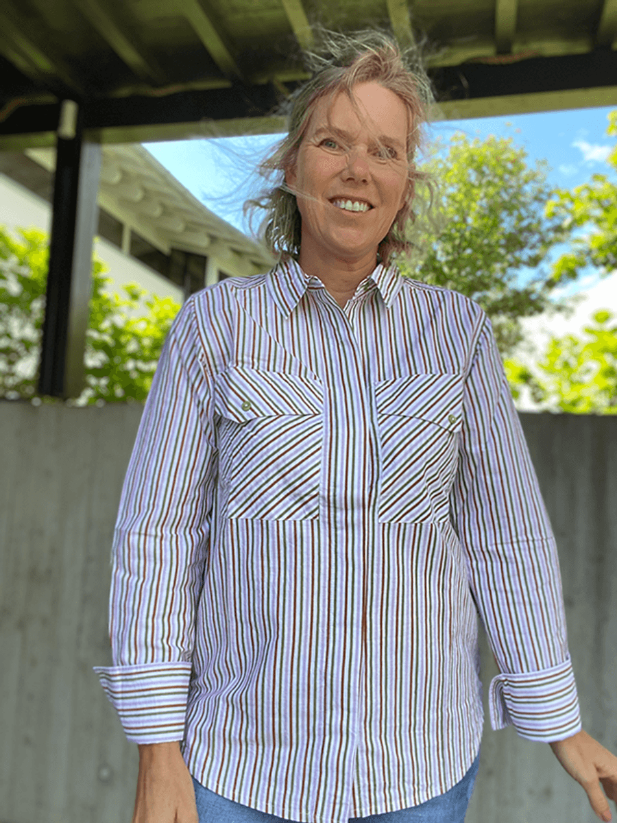 Thilde Skjorte, Bomull, Hvit / Grønn / Rosa / Rust