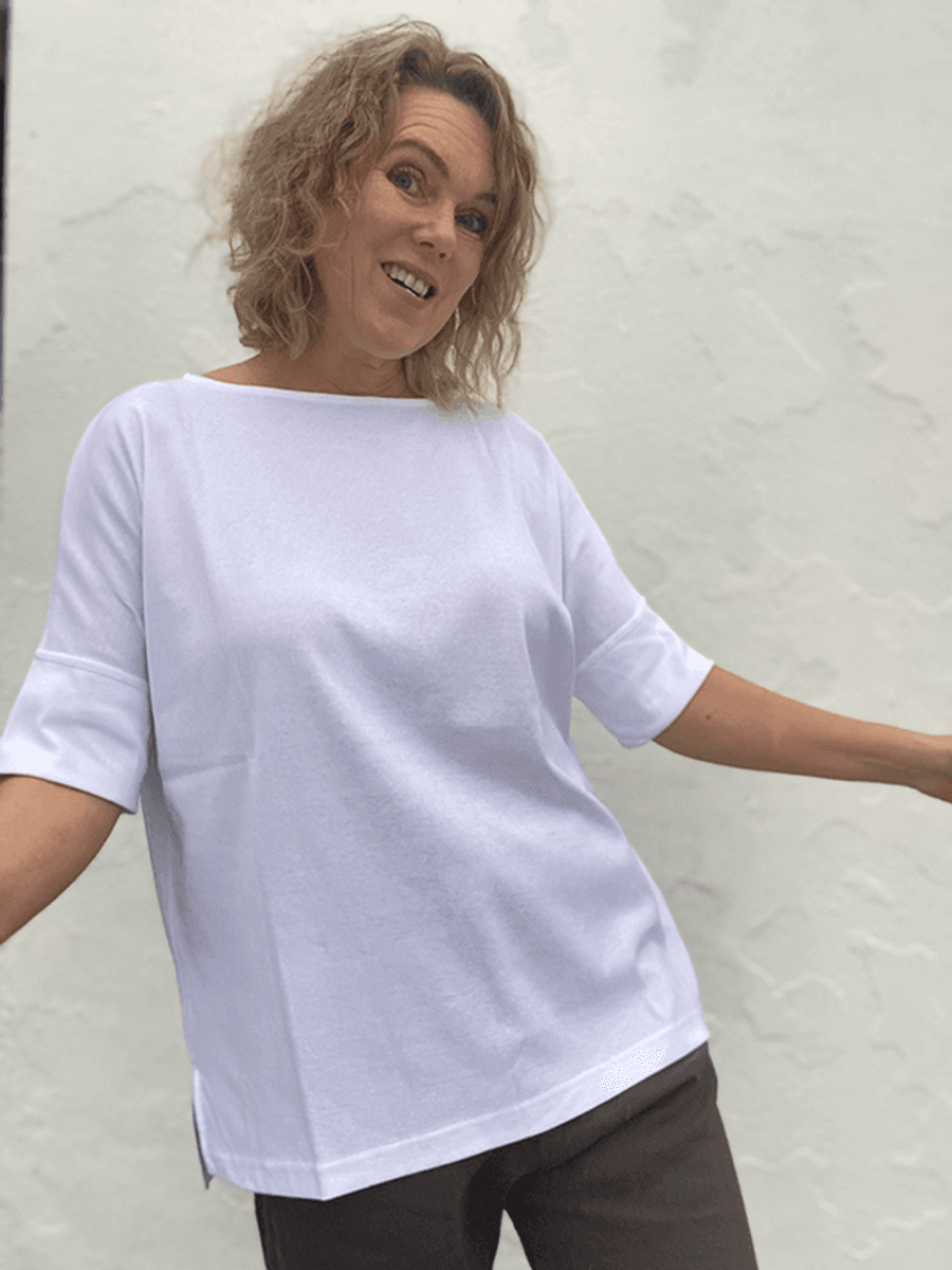 4309 T-Skjorte Vid, Bomull, White