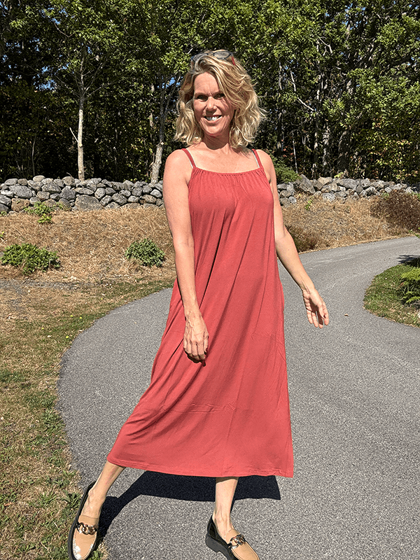 7622 Strap Dress, Tarracotta, Bamboo