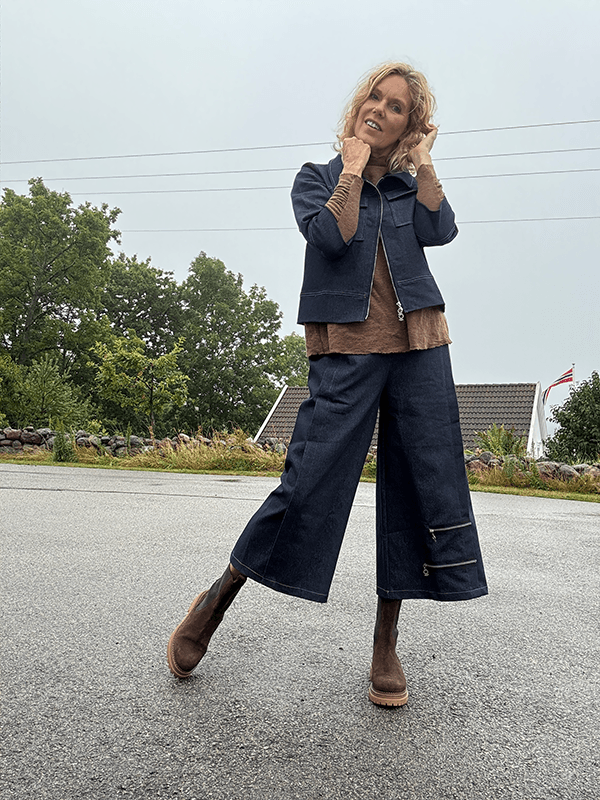 4165 Bukse Stretch, Vid/Kort, Blue, Bomull