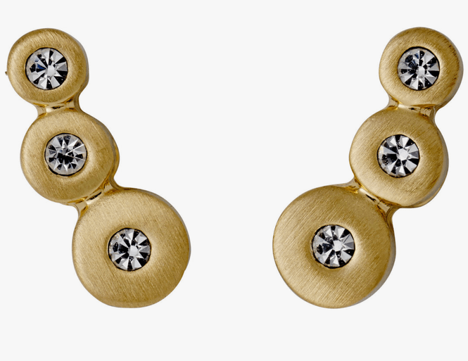 Hovedbilde BELLA resirkulert studs krystall, Gullbelagt